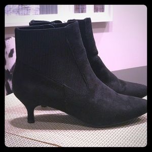 Black, low/kitten heel booties